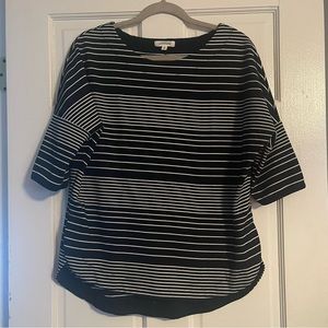 Max Studio Black and White Striped Shirt